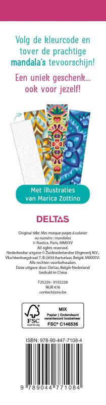 Achterkant van De mooiste kleurboekenleggers Kleuren op nummer - Mandala's