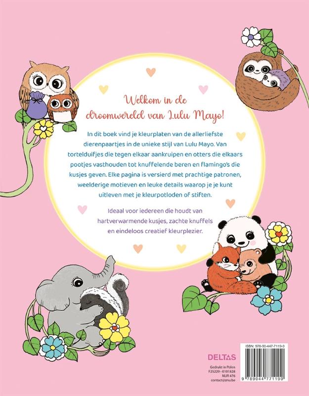 Achterkant van Cozy kisses kleurboek