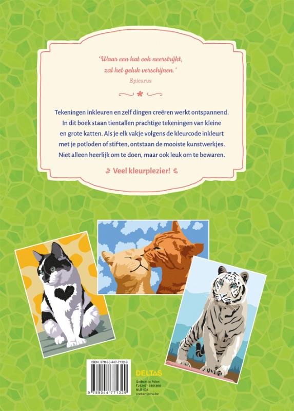 Achterkant van Kleuren op nummer voor volwassenen - Katten