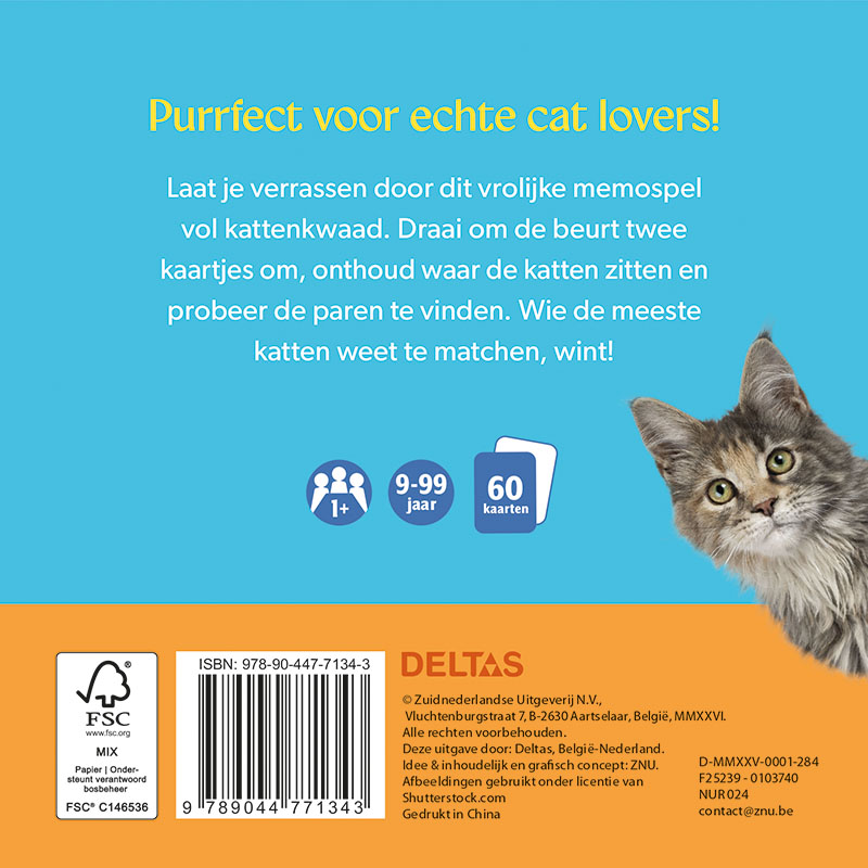 Achterkant van Match the cats! - Memospel