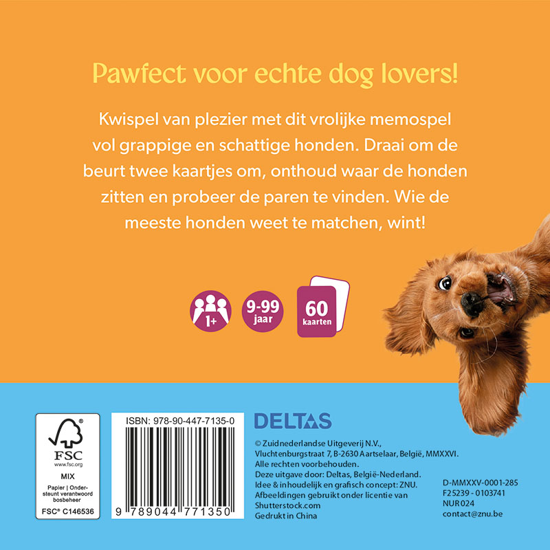 Achterkant van Match the dogs! - Memospel