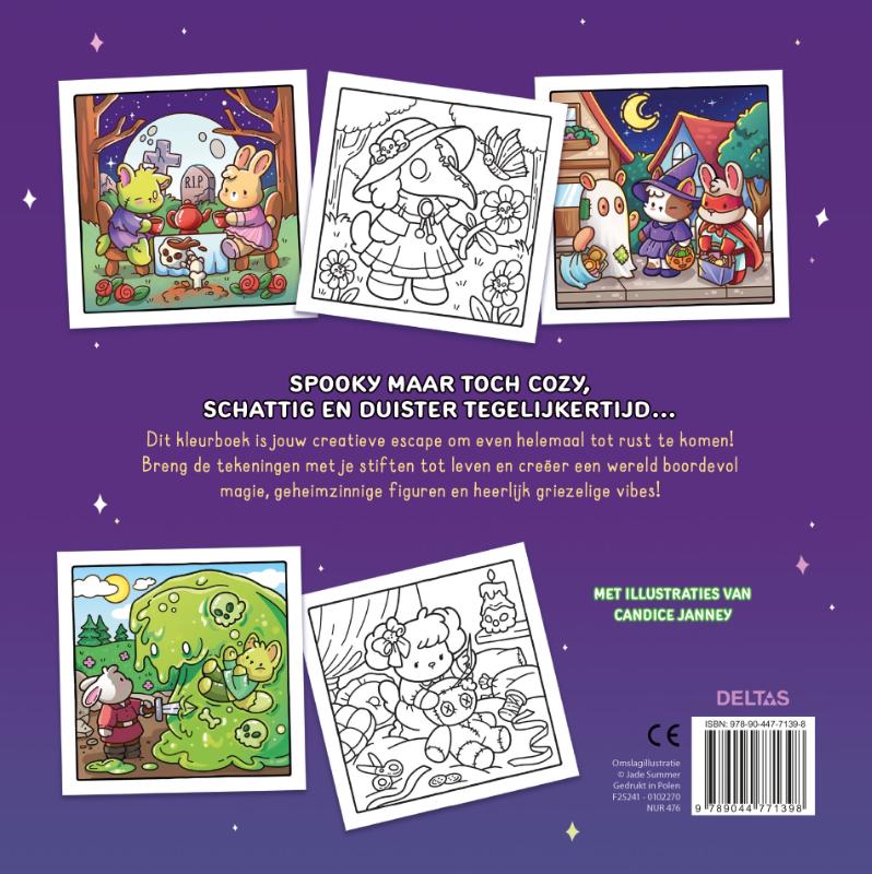 Achterkant van Spooky Moments - Cozy kleurboek Jade Summer