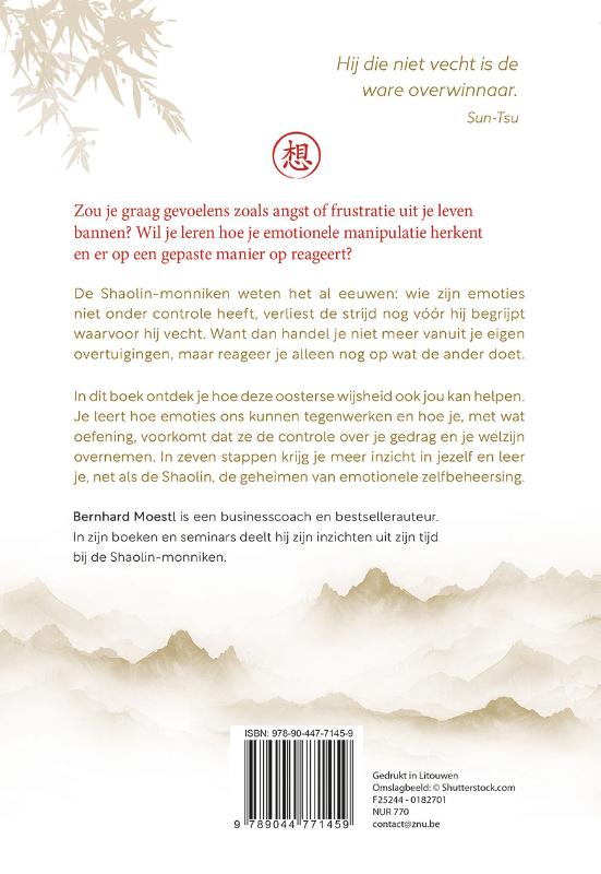 Achterkant van Denken als een Shaolin