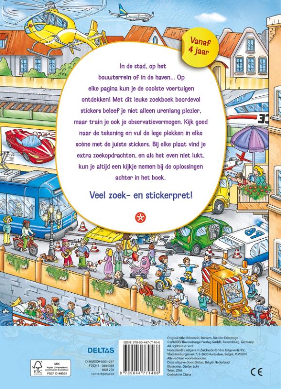 Achterkant van Mijn leuke zoekboek met stickers - Voertuigen