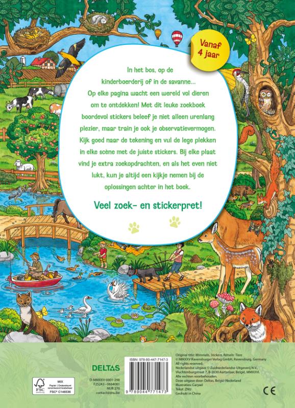 Achterkant van Mijn leuke zoekboek met stickers - Dieren