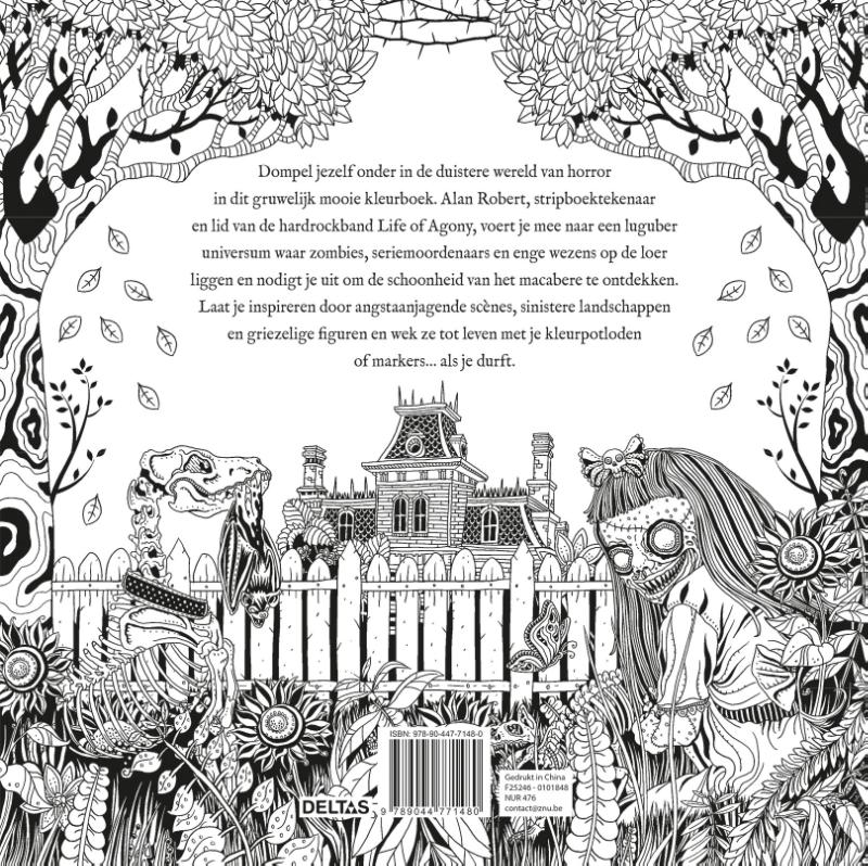 Achterkant van Het enige echte horror kleurboek