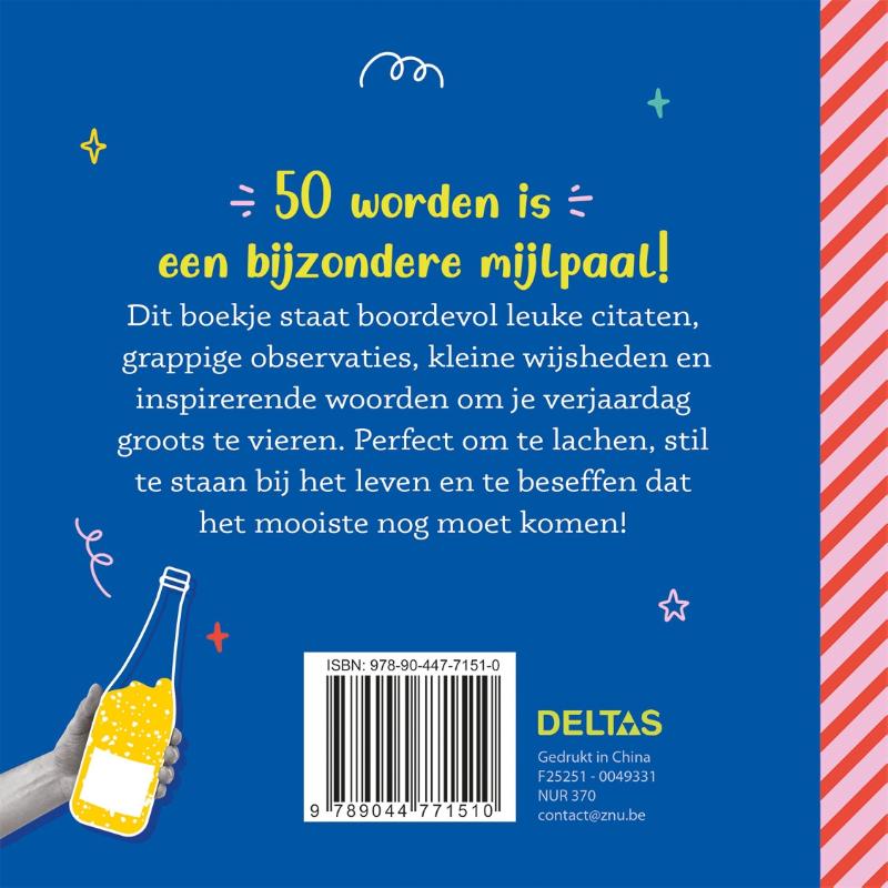 Achterkant van 50 jaar Gefeliciteerd!