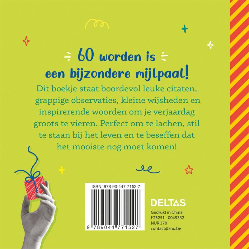 Achterkant van 60 jaar Gefeliciteerd!