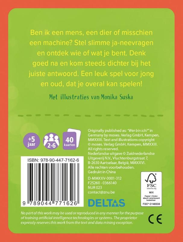 Achterkant van Wie ben ik?