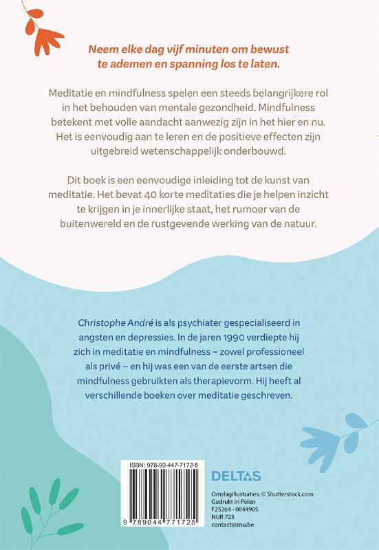 Achterkant van 5 minuten mediteren