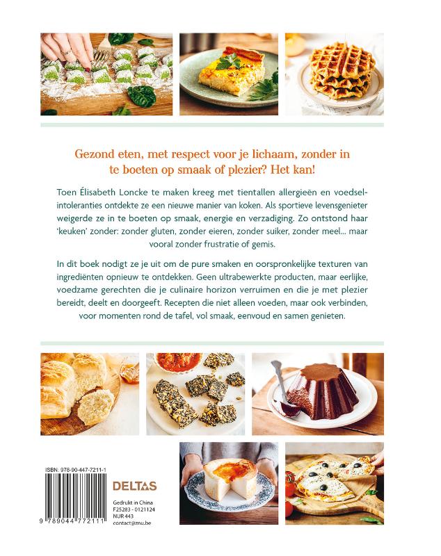 Achterkant van Lekker koken zonder gluten, lactose of suiker