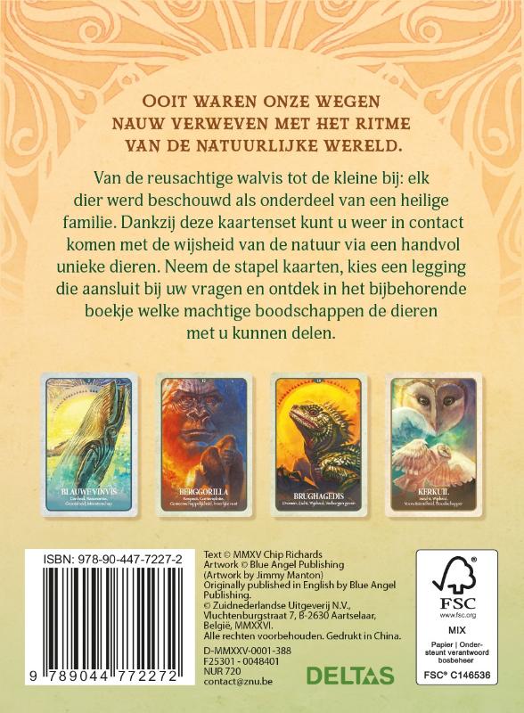 Achterkant van De geheime boodschappen van dieren - Boek en orakelkaarten