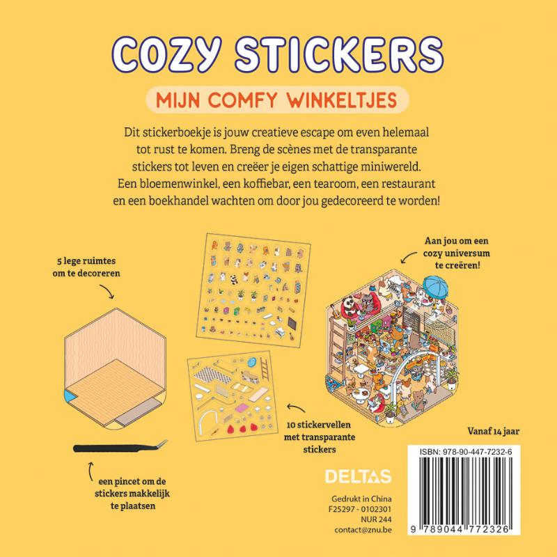 Achterkant van Cozy Stickers - Mijn comfy winkeltjes