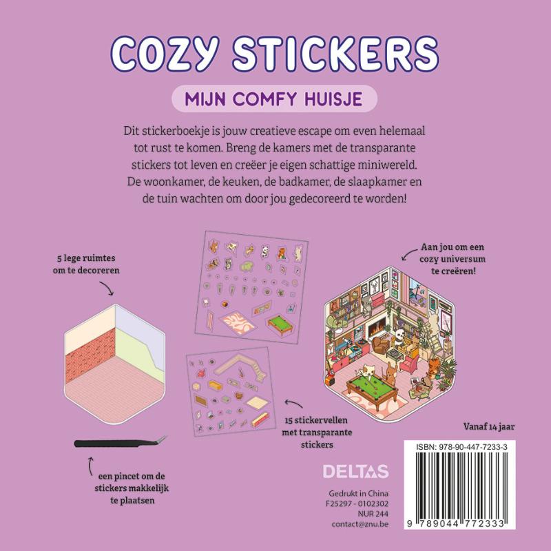 Achterkant van Cozy Stickers - Mijn comfy huisje