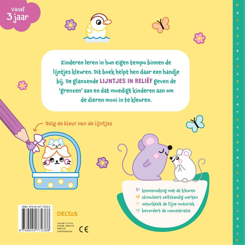 Achterkant van Kleuren binnen de lijntjes Kleine Handjes - Babydieren