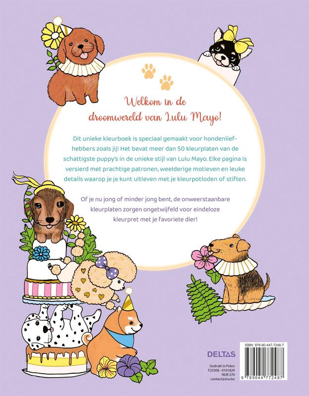 Achterkant van Schattige puppy's kleurboek