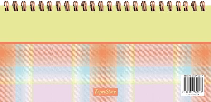 Achterkant van Weekplanner - Yellow Tartan (Spiraal)