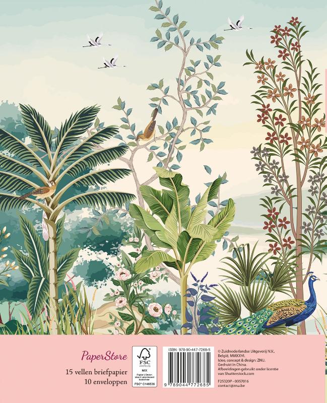 Achterkant van Briefpapier Tropical