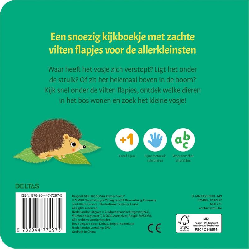 Achterkant van Waar is het vosje?