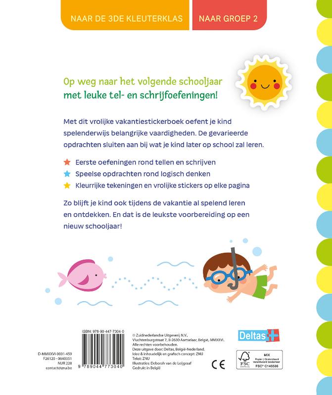 Achterkant van Vakantie oefenboek met stickers