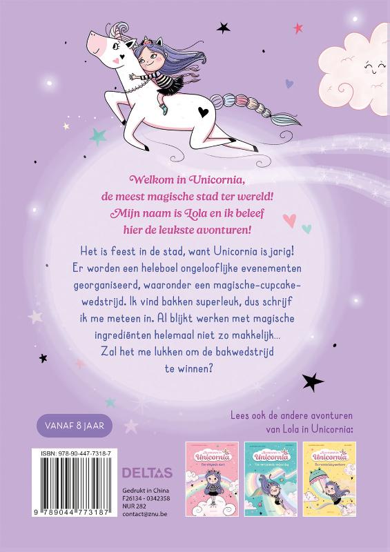 Achterkant van Avonturen in Unicornia - De magische cupcakes