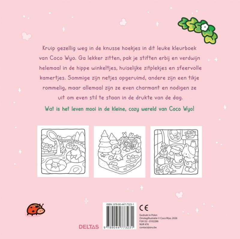 Achterkant van Comfy Corner Cute & Cozy kleurboek