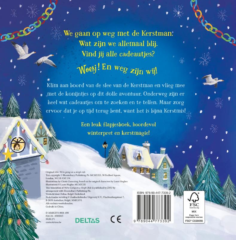 Achterkant van Op weg met de Kerstman