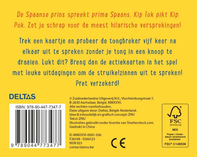 Achterkant van Hilarische tongbrekers!