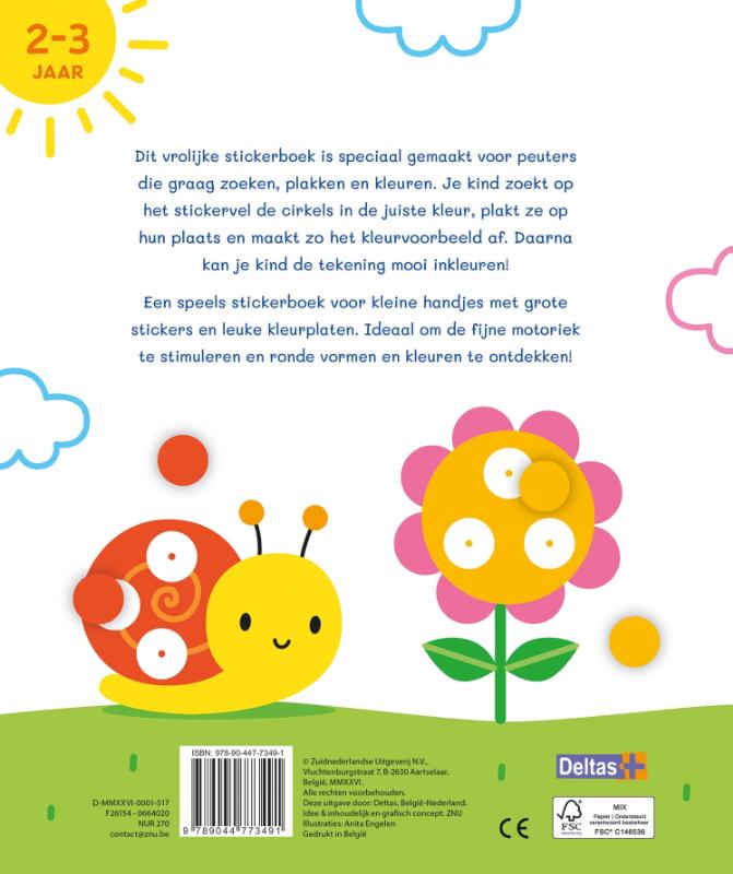Achterkant van Allereerste stickerpret met kleurrijke cirkels (2-3 j.)