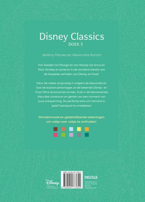 Achterkant van Disney Classics boek 3 - Kleuren op nummer voor volwassenen