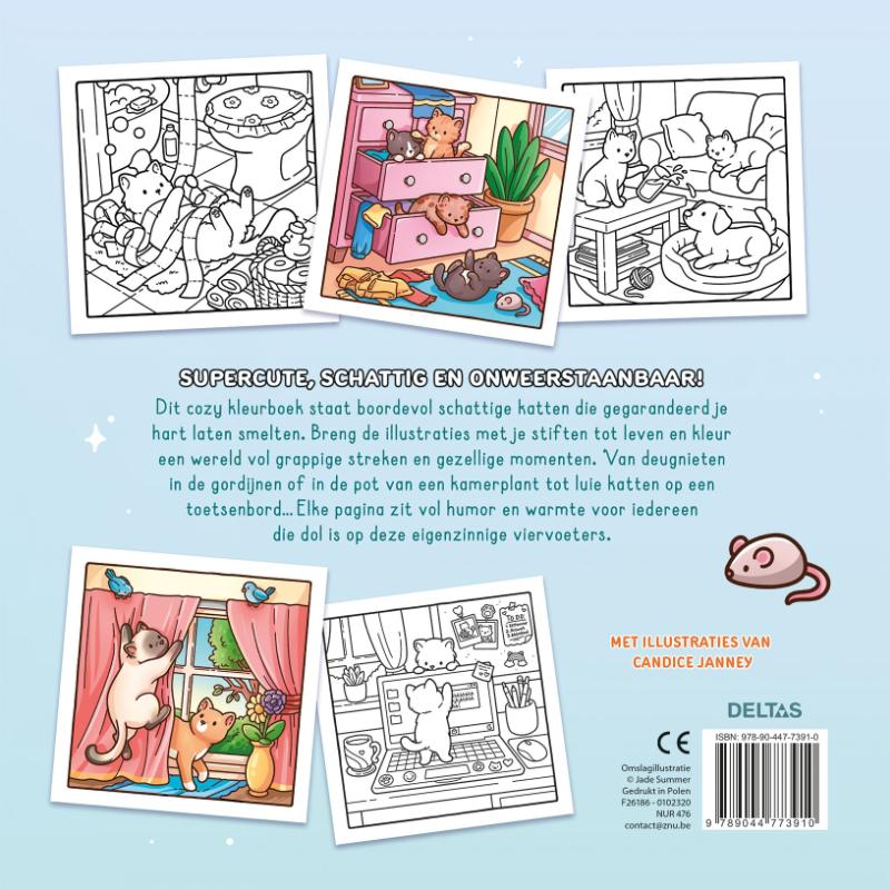 Achterkant van Cozy Kitties - Comfy kleurboek Jade Summer