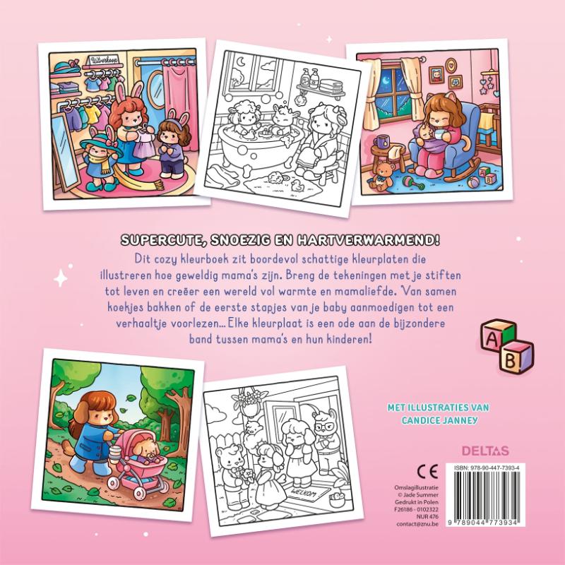 Achterkant van Cozy Moms - Comfy kleurboek Jade Summer