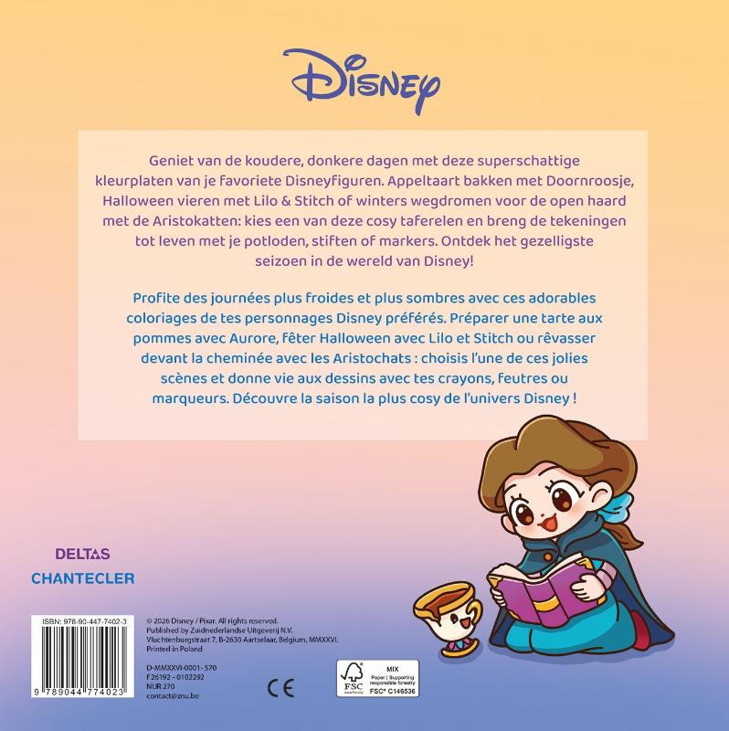 Achterkant van Disney Cozy Seasons