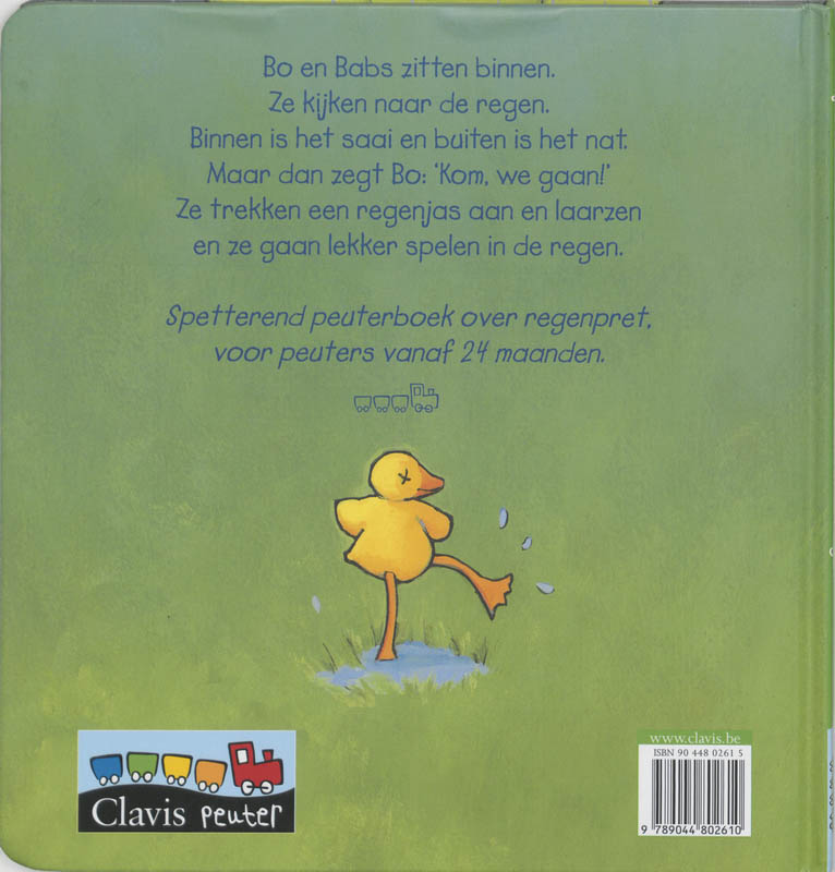 Achterkant van Bo en Babs in de regen