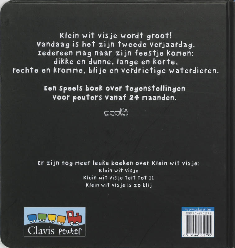 Achterkant van Klein wit visje wordt groot