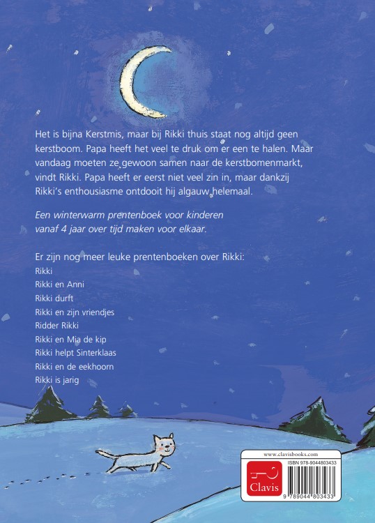 Achterkant van Rikki wil een kerstboom