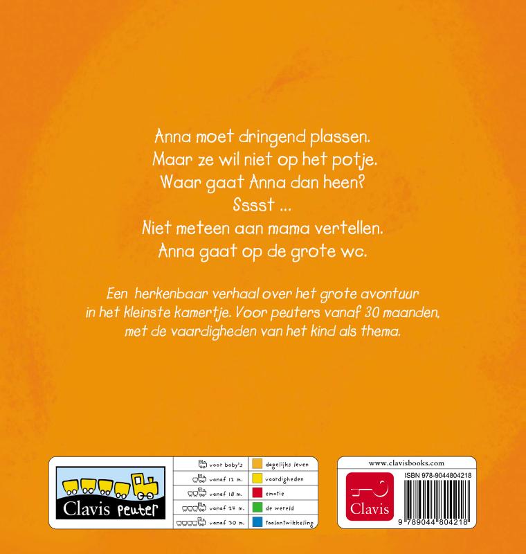 Achterkant van Anna op de grote wc