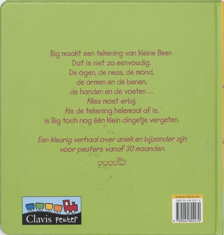 Achterkant van Big maakt een tekening