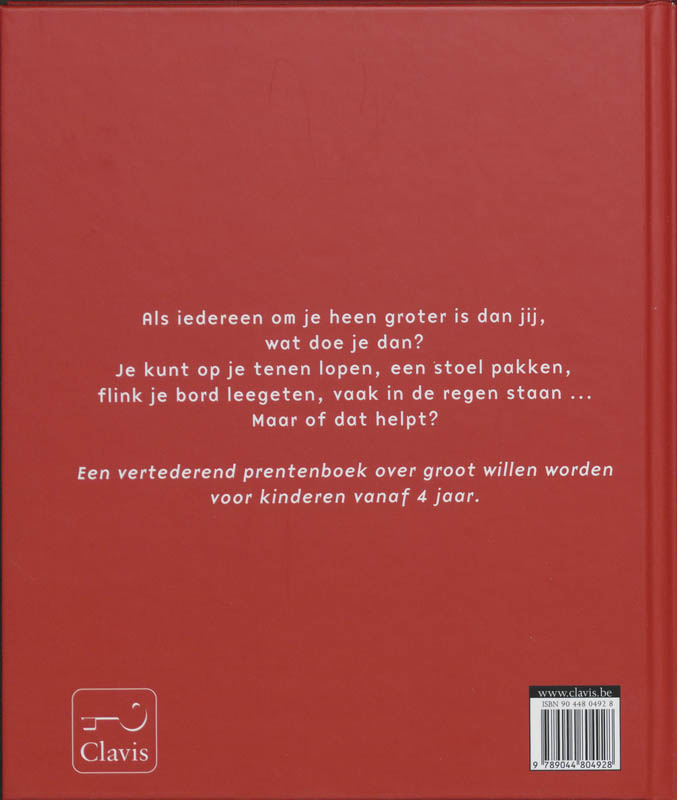Achterkant van Ik ben te klein