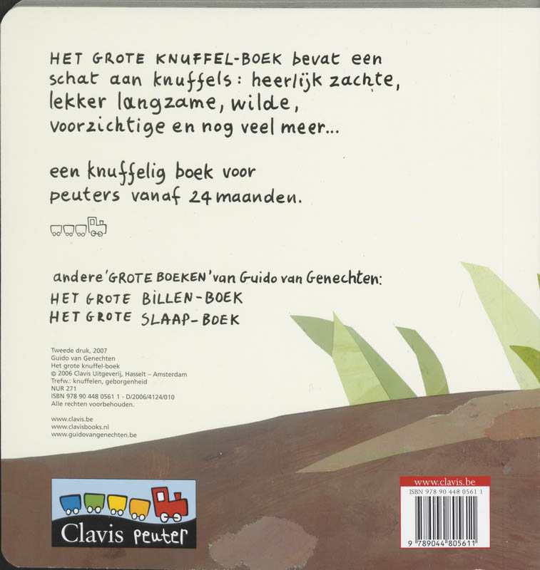 Achterkant van Grote knuffel-boek