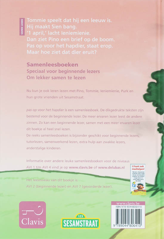 Achterkant van Pas op voor het hapdier