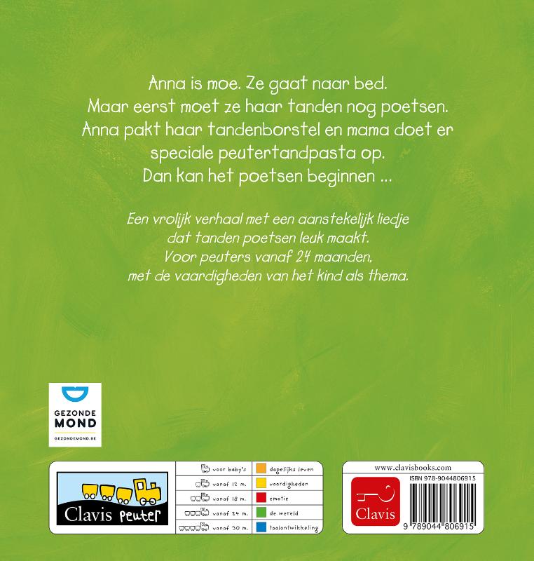 Achterkant van Anna poetst haar tanden