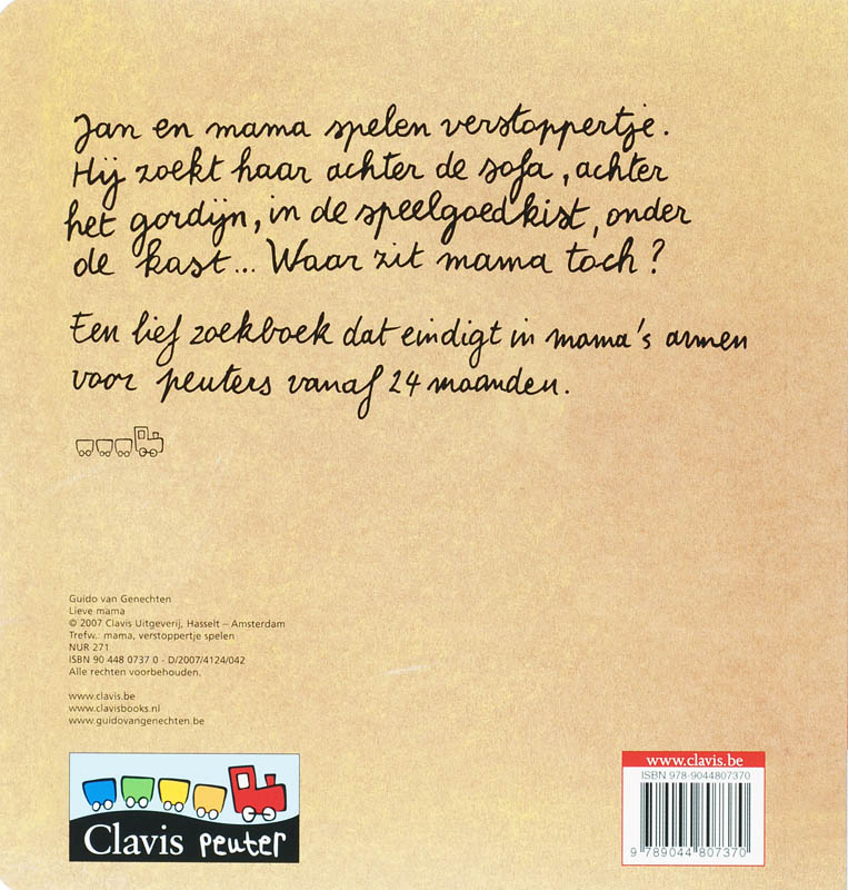 Achterkant van Lieve mama kartonboekje