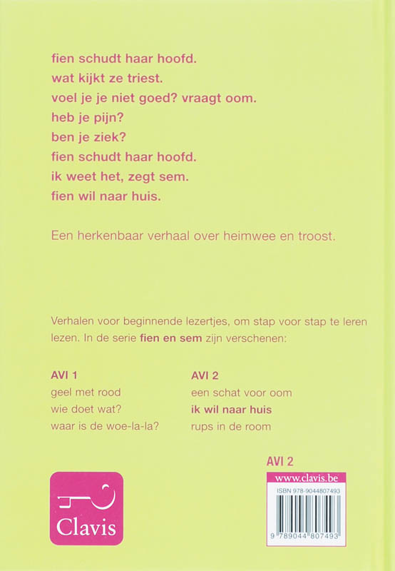 Achterkant van Ik wil naar huis