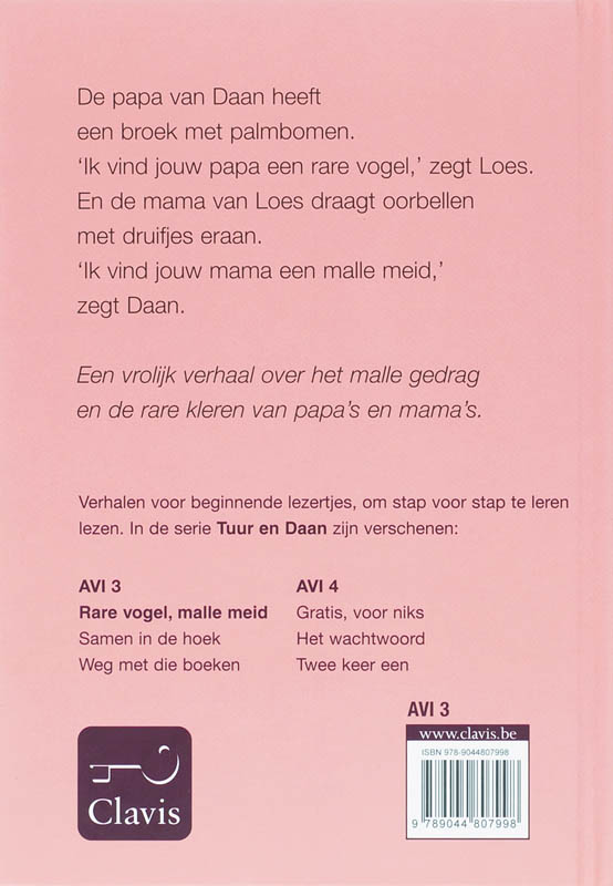 Achterkant van Rare vogel, malle meid