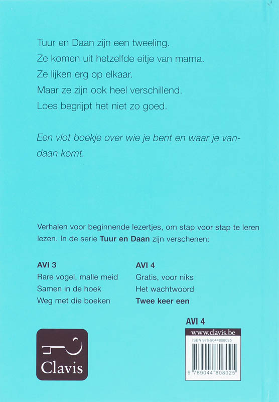 Achterkant van Twee keer een