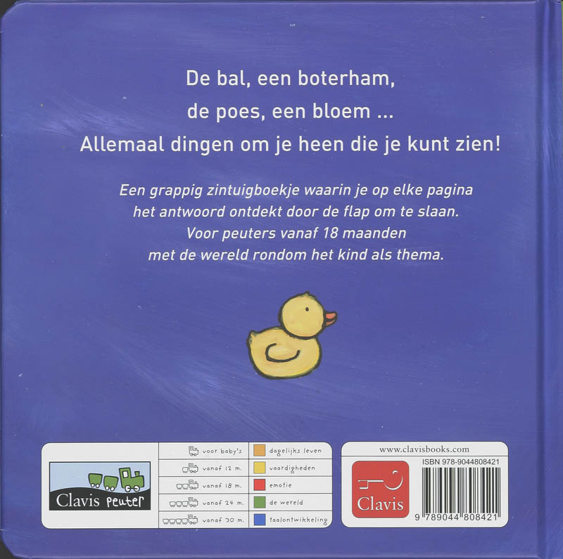 Achterkant van Wat zie ik?