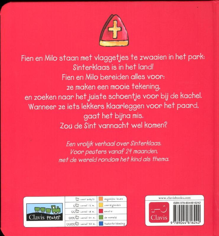 Achterkant van Sint met Fien en Milo