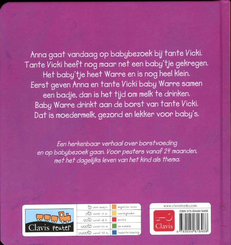 Achterkant van Anna op babybezoek