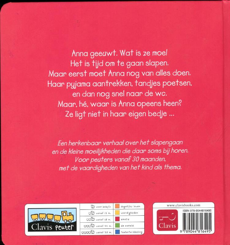 Achterkant van Anna gaat slapen